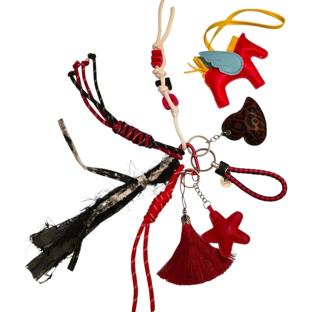 One-of-a-Kind Statement Bag Charm / Keychain – Maximalist Style
